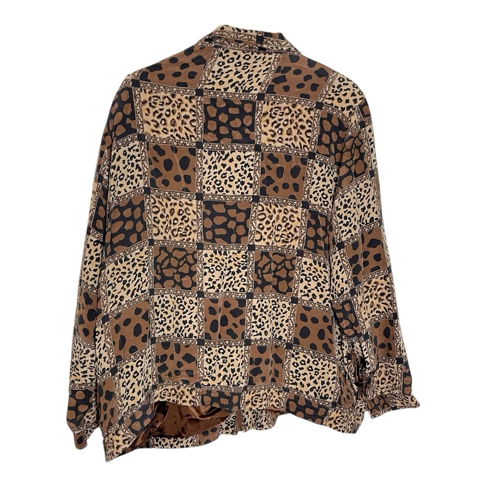 Drapers And Damon's 2X Jacket 100% Silk Poly Lined‎ Animal Print Safari Mob Boss - Picture 2 of 8